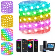 Smart String Lights Work with Alexa Google Home APP Scene Control Warm White ICRGB Color Changing 33Ft Led Fairy Lights Plug In Music Twinkle Lights for Christmas Room Bedroom Wedding Party Wall Decor Smart String Lights Work with Alexa Google Home APP Scene Control Warm White ICRGB Color Changing 33Ft Led Fairy Lights Plug In Music Twinkle Lights for Christmas Room Bedroom Wedding Party Wall Decor